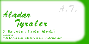 aladar tyroler business card